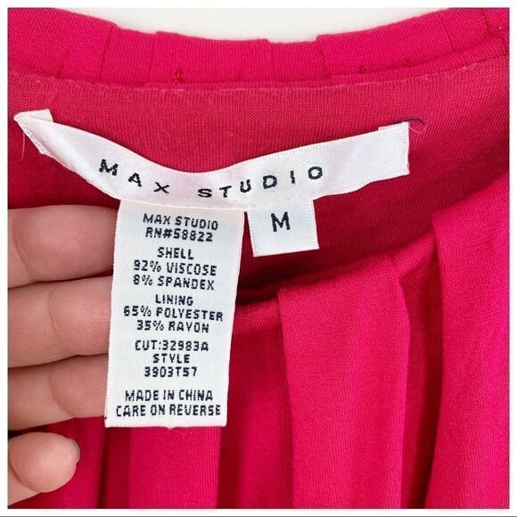 Max Studio Jersey Maxi Dress Pink/Red Sleeveless Sz M - Picture 6 of 10